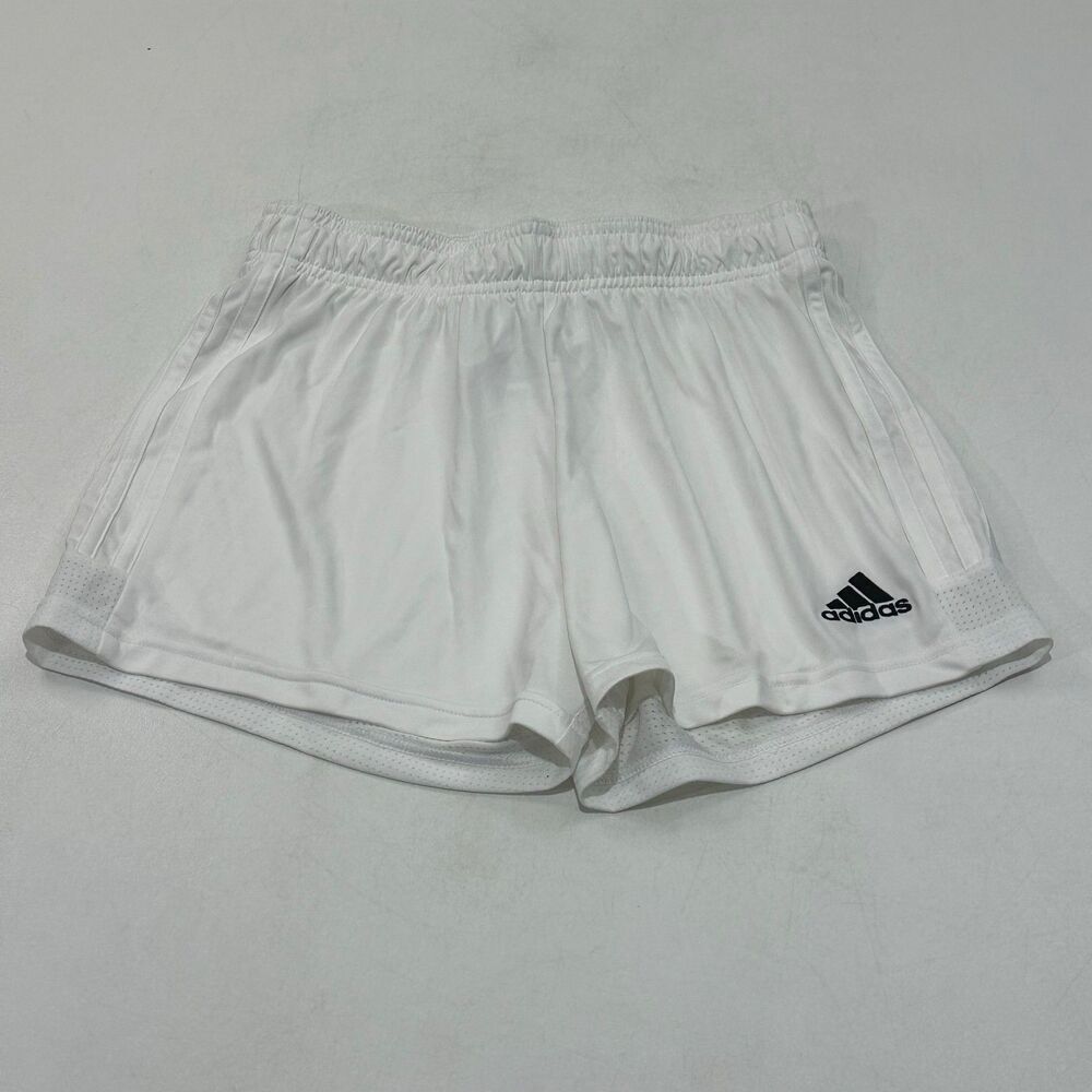 Adidas Women's Athletic Shorts White Lined Elastic Waist Polyester, Size XS